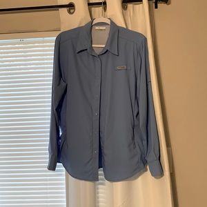 Women’s Columbia Performance Fishing Gear Long Sleeve Blue Shirt Extra-Large